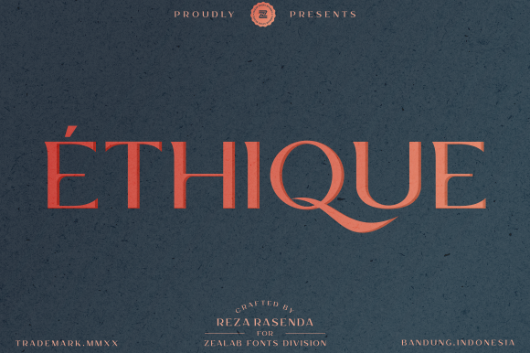 Ethique: A Display Font for Crafters and Designers